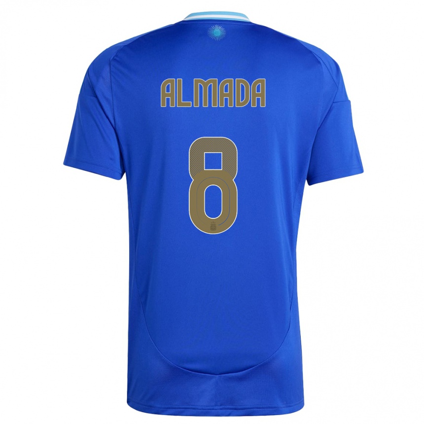 キッズフットボールアルゼンチンティアゴ・アルマダ#8青アウェイシャツ24-26ジャージーユニフォーム