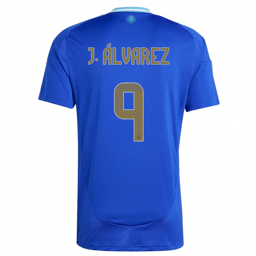 キッズフットボールアルゼンチンフリアン・アルバレス#9青アウェイシャツ24-26ジャージーユニフォーム