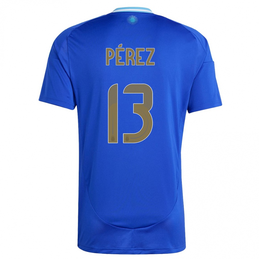 キッズフットボールアルゼンチンネウエン・ペレス#13青アウェイシャツ24-26ジャージーユニフォーム
