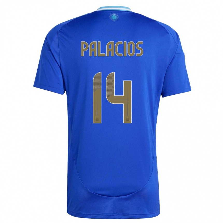 キッズフットボールアルゼンチンエセキエル・パラシオス#14青アウェイシャツ24-26ジャージーユニフォーム