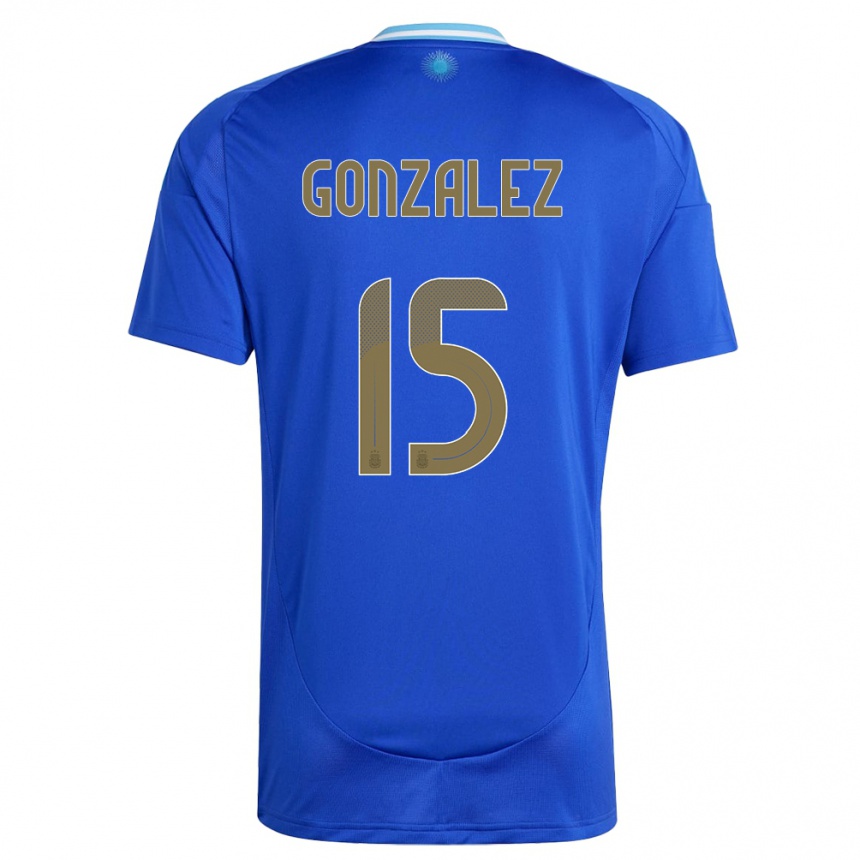 キッズフットボールアルゼンチンニコラス・ゴンザレス#15青アウェイシャツ24-26ジャージーユニフォーム