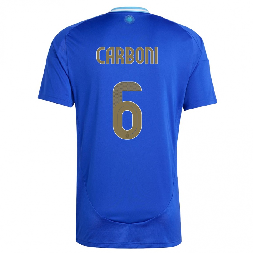 キッズフットボールアルゼンチンフランコ・エセキエル・カルボーニ#6青アウェイシャツ24-26ジャージーユニフォーム