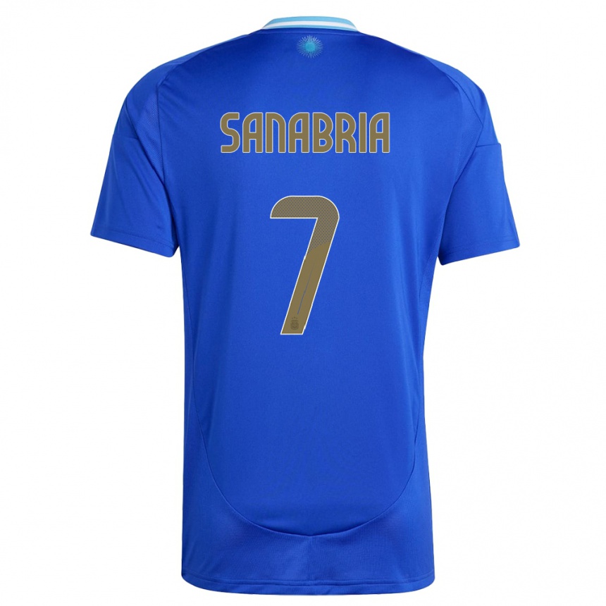 キッズフットボールアルゼンチンマテオ・サナブリア#7青アウェイシャツ24-26ジャージーユニフォーム