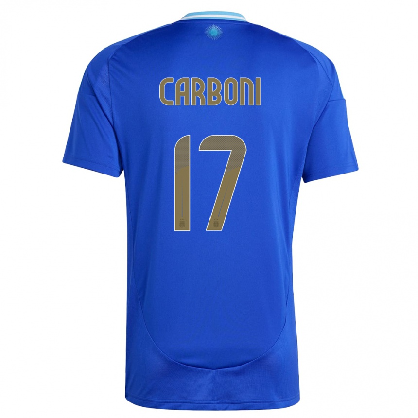 キッズフットボールアルゼンチンバレンティン・カルボーニ#17青アウェイシャツ24-26ジャージーユニフォーム
