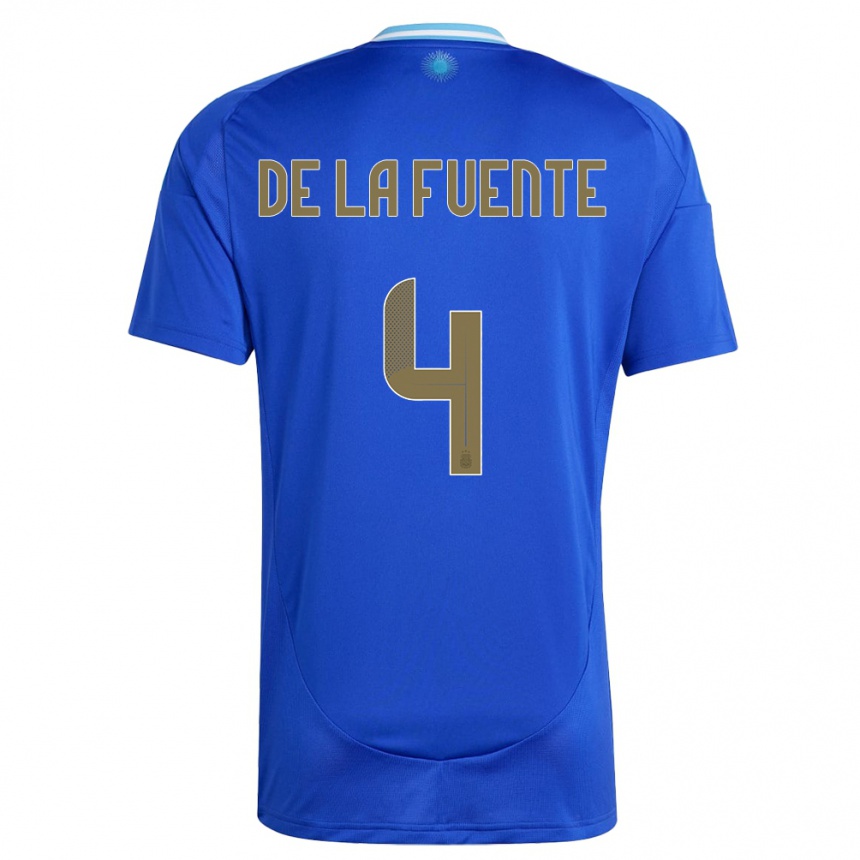 キッズフットボールアルゼンチンエルナン・デ ラ フエンテ#4青アウェイシャツ24-26ジャージーユニフォーム