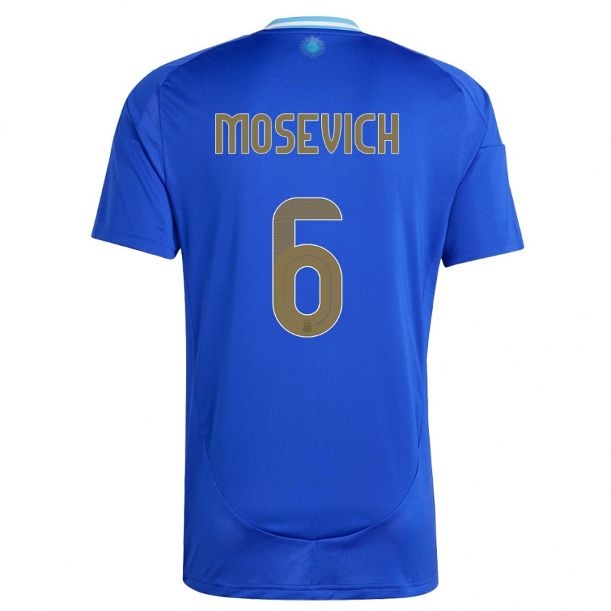 キッズフットボールアルゼンチンレオネル・モセビチ#6青アウェイシャツ24-26ジャージーユニフォーム