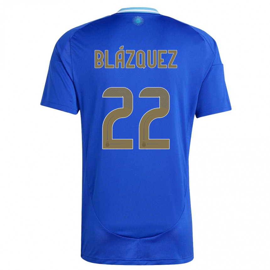キッズフットボールアルゼンチンホアキン・ブラスケス#22青アウェイシャツ24-26ジャージーユニフォーム