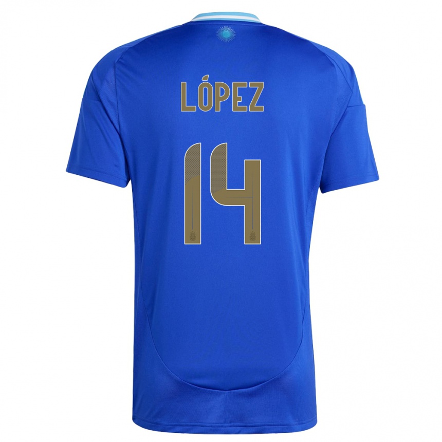 キッズフットボールアルゼンチンラウタロ・ロペス#14青アウェイシャツ24-26ジャージーユニフォーム