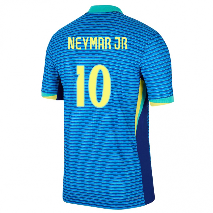 キッズフットボールブラジルネイマール#10青アウェイシャツ24-26ジャージーユニフォーム