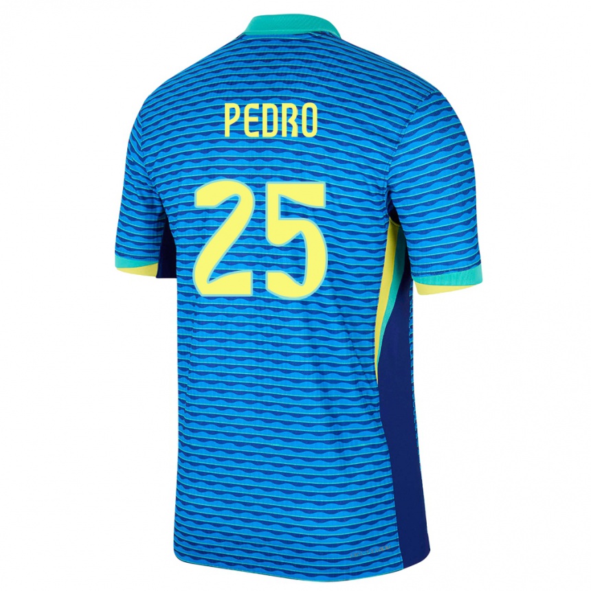 キッズフットボールブラジルペドロ#25青アウェイシャツ24-26ジャージーユニフォーム