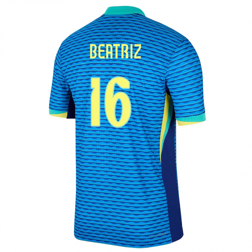 キッズフットボールブラジルベアトリス#16青アウェイシャツ24-26ジャージーユニフォーム