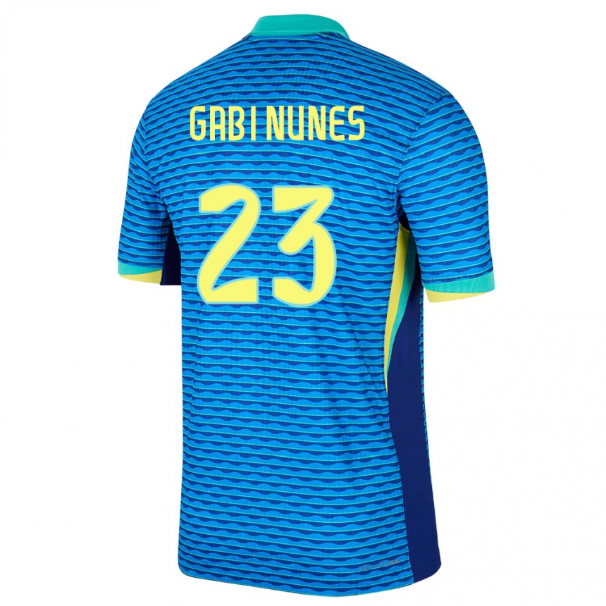 キッズフットボールブラジルガビ・ヌネス#23青アウェイシャツ24-26ジャージーユニフォーム