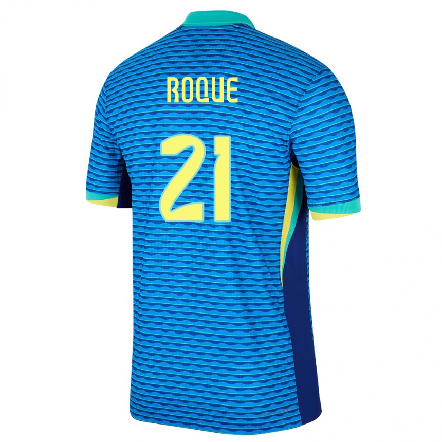 キッズフットボールブラジルヴィトール・ウーゴ・ロッキ・フェレイラ#21青アウェイシャツ24-26ジャージーユニフォーム