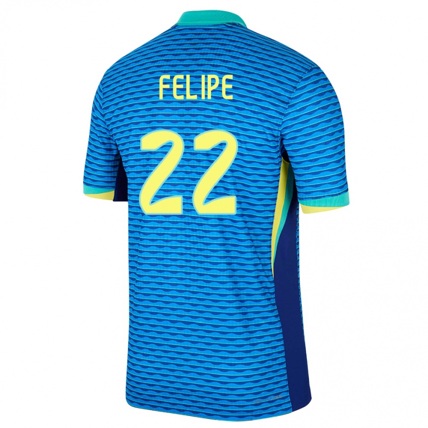 キッズフットボールブラジルカヨ・フェリペ#22青アウェイシャツ24-26ジャージーユニフォーム