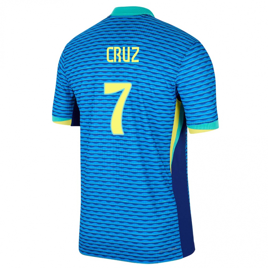 キッズフットボールブラジルジョアン・クルス#7青アウェイシャツ24-26ジャージーユニフォーム