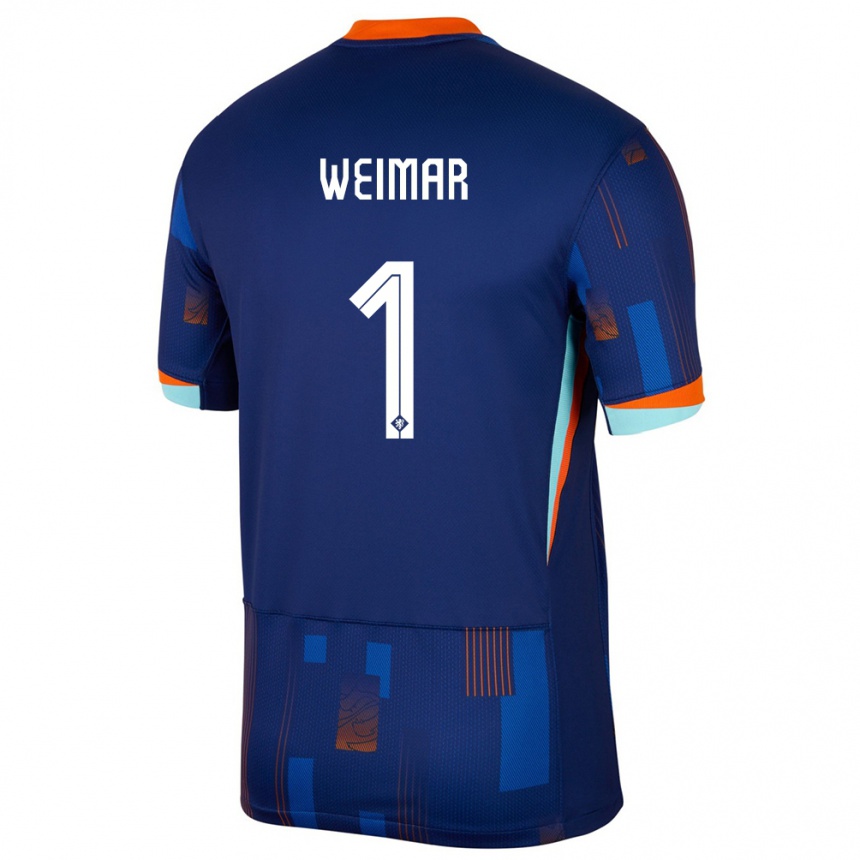 キッズフットボールオランダジャシンタ・ワイマール#1青アウェイシャツ24-26ジャージーユニフォーム
