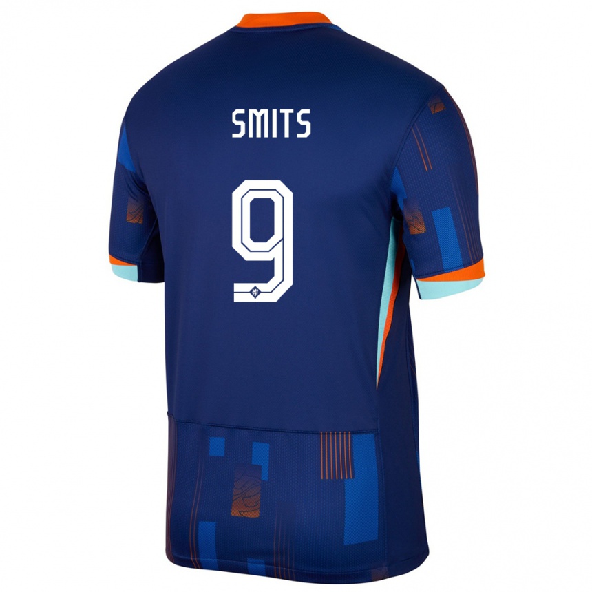 キッズフットボールオランダジョエル・スミッツ#9青アウェイシャツ24-26ジャージーユニフォーム