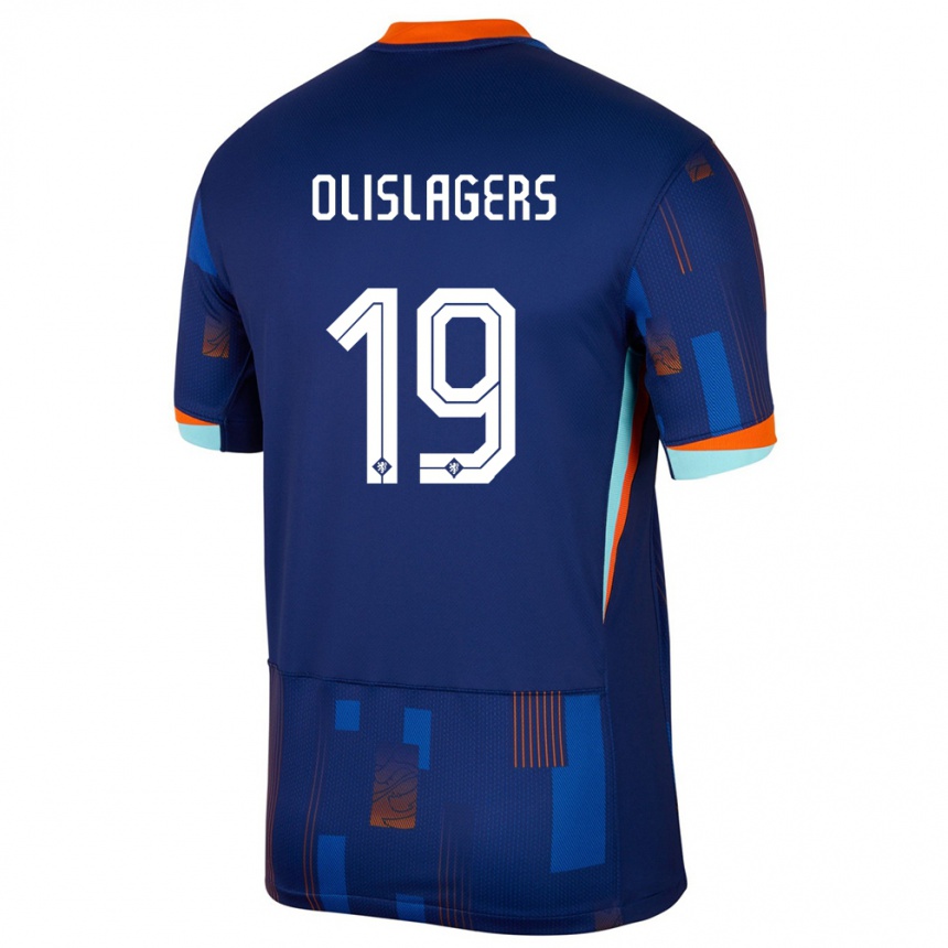 キッズフットボールオランダマリサ・オリスレーガーズ#19青アウェイシャツ24-26ジャージーユニフォーム