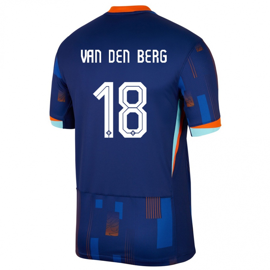 キッズフットボールオランダラブ・ファン・デン・バーグ#18青アウェイシャツ24-26ジャージーユニフォーム
