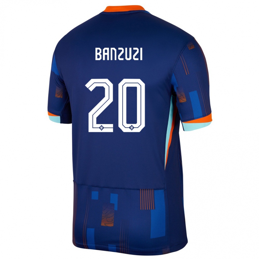 キッズフットボールオランダエゼキエル・バンズジ#20青アウェイシャツ24-26ジャージーユニフォーム