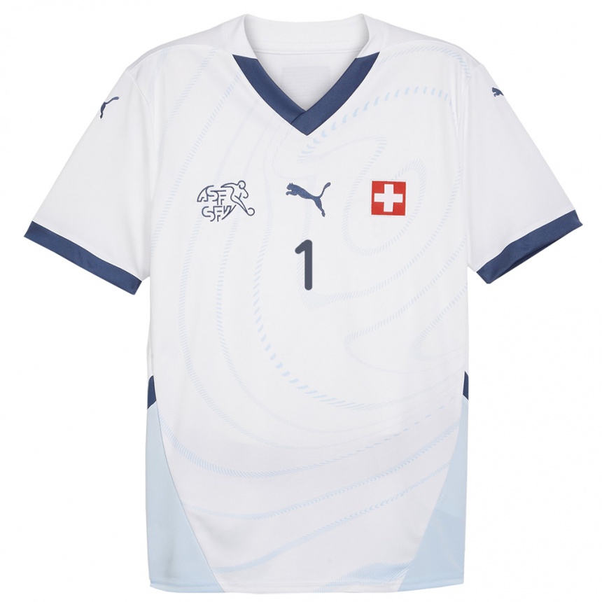 キッズフットボールスイスヤン・ゾマー#1白アウェイシャツ24-26ジャージーユニフォーム