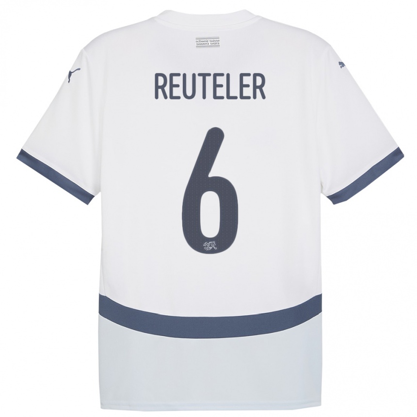 キッズフットボールスイスジェラルディン・ロイトラー#6白アウェイシャツ24-26ジャージーユニフォーム
