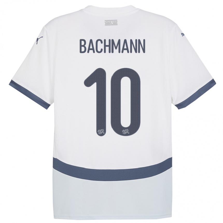 キッズフットボールスイスラモーナ・バッハマン#10白アウェイシャツ24-26ジャージーユニフォーム