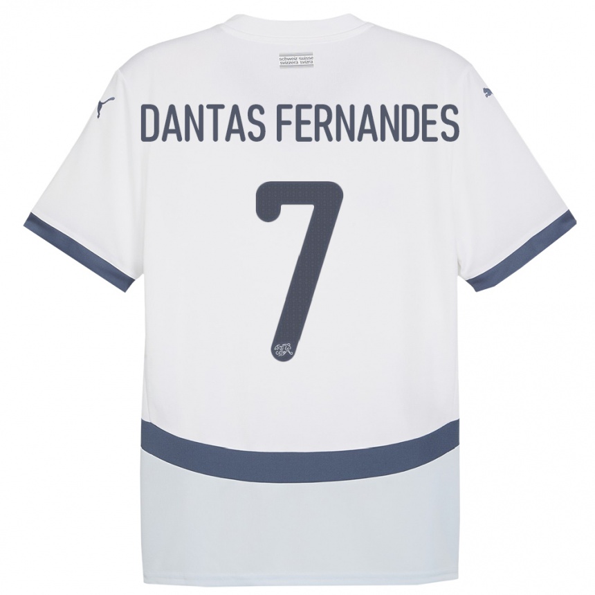キッズフットボールスイスロナウド・ダンタス・フェルナンデス#7白アウェイシャツ24-26ジャージーユニフォーム