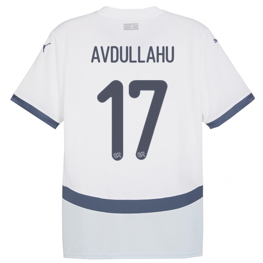 キッズフットボールスイスレオン・アヴドゥラフ#17白アウェイシャツ24-26ジャージーユニフォーム