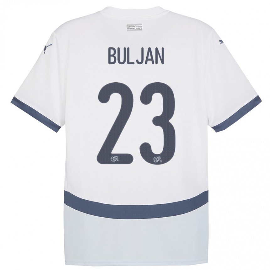 キッズフットボールスイスレオ・ブルジャン#23白アウェイシャツ24-26ジャージーユニフォーム