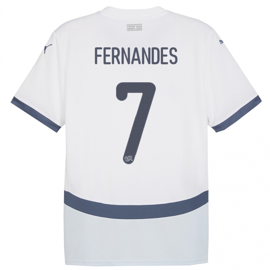 キッズフットボールスイスルベン・フェルナンデス#7白アウェイシャツ24-26ジャージーユニフォーム