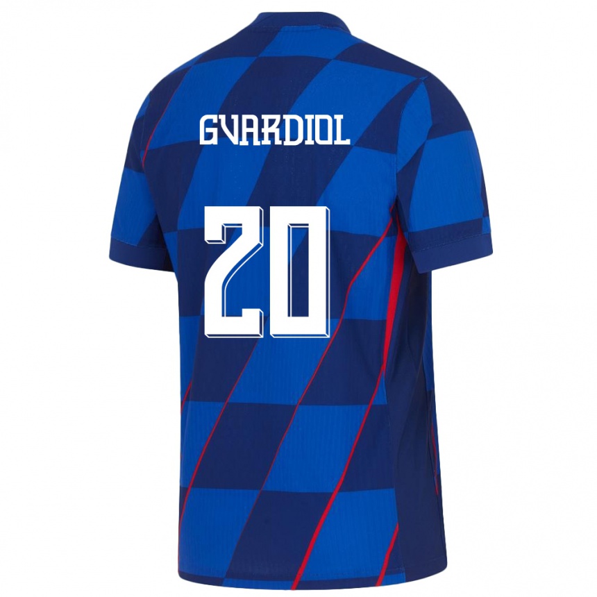 キッズフットボールクロアチアヨシュコ・バルディオル#20青アウェイシャツ24-26ジャージーユニフォーム