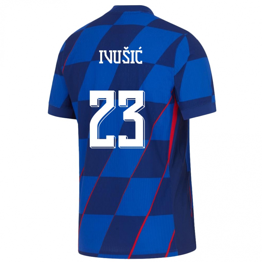 キッズフットボールクロアチアイヴィツァ・イヴシッチ#23青アウェイシャツ24-26ジャージーユニフォーム