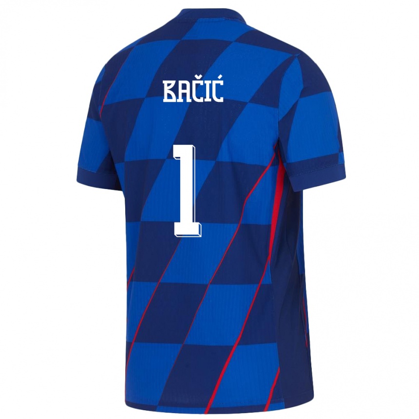 キッズフットボールクロアチアドリス・ベーシック#1青アウェイシャツ24-26ジャージーユニフォーム
