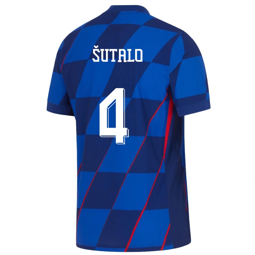 キッズフットボールクロアチアボシュコ・シュタロ#4青アウェイシャツ24-26ジャージーユニフォーム