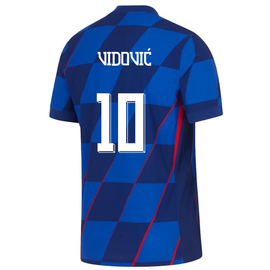 キッズフットボールクロアチアガブリエル・ヴィドヴィチ#10青アウェイシャツ24-26ジャージーユニフォーム