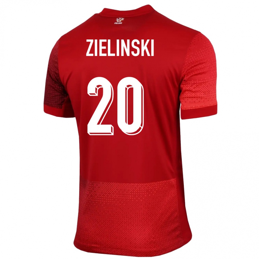 キッズフットボールポーランドピオトル・ジエリンスキ#20赤アウェイシャツ24-26ジャージーユニフォーム