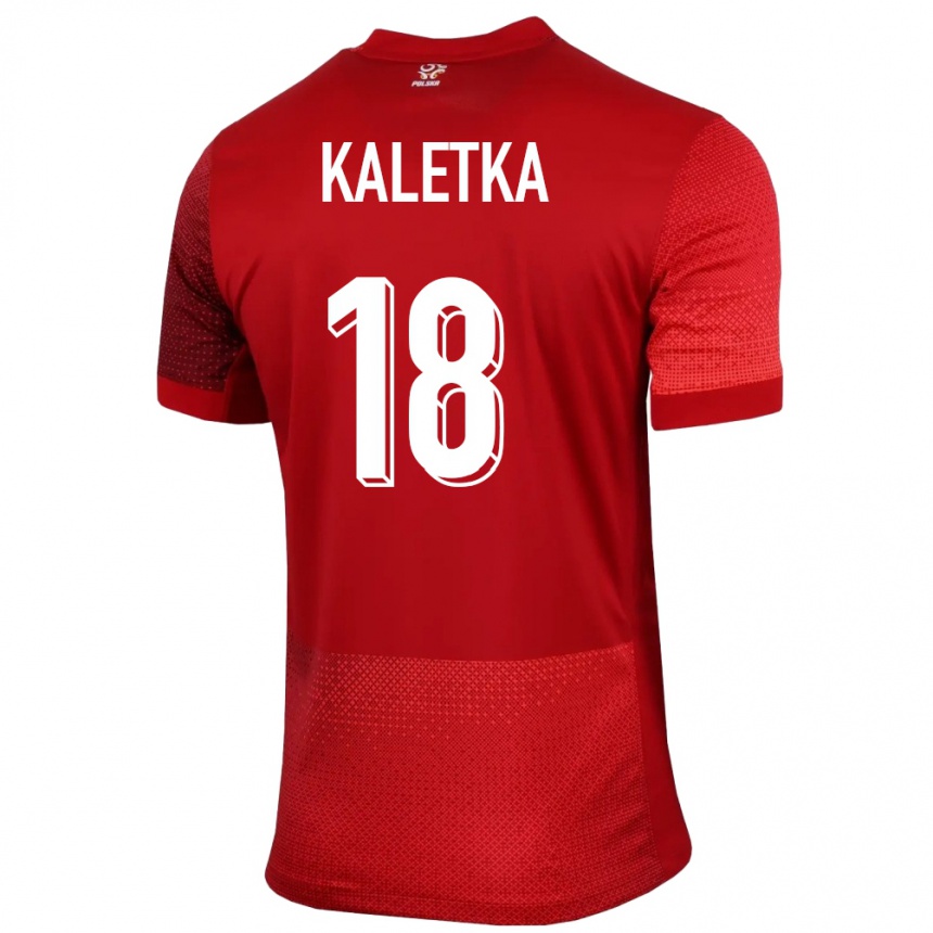 キッズフットボールポーランドニコル・カレトカ#18赤アウェイシャツ24-26ジャージーユニフォーム
