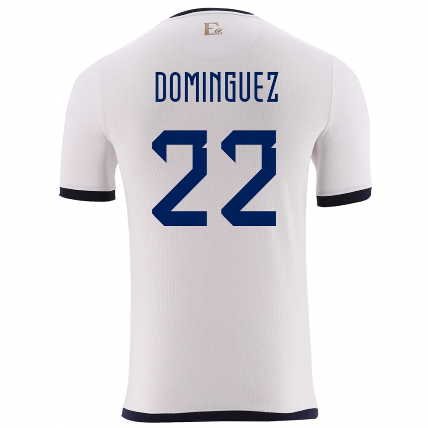 キッズフットボールエクアドルアレクサンデル・ドミンゲス#22白アウェイシャツ24-26ジャージーユニフォーム