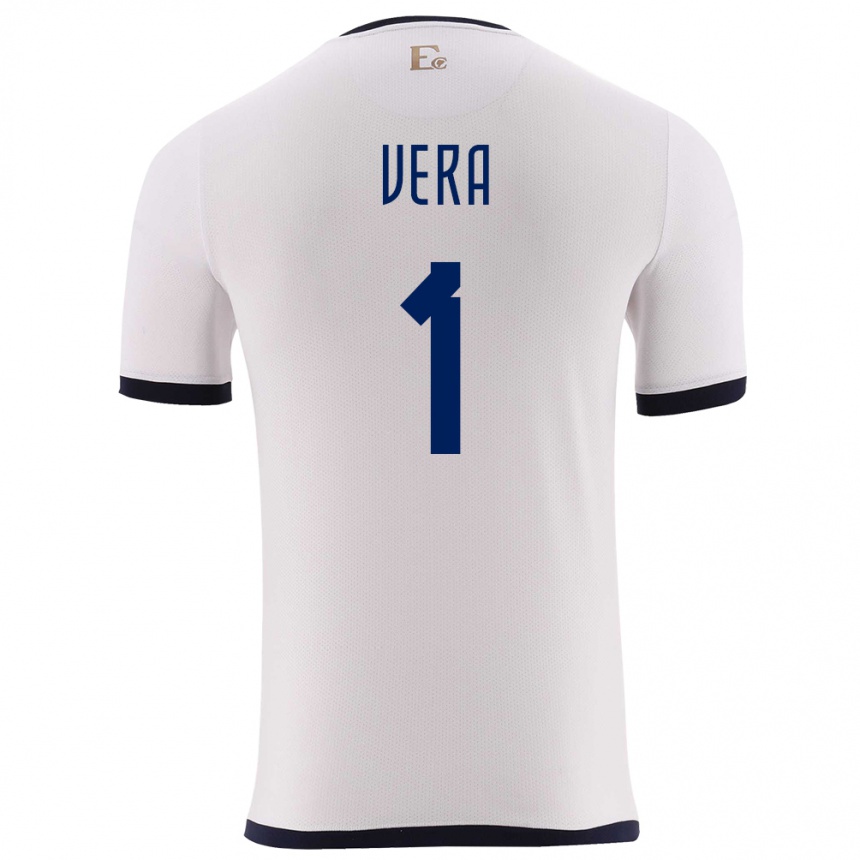 キッズフットボールエクアドルアンドレア・ヴェラ#1白アウェイシャツ24-26ジャージーユニフォーム