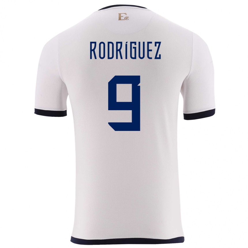 キッズフットボールエクアドルイングリッド・ロドリゲス#9白アウェイシャツ24-26ジャージーユニフォーム