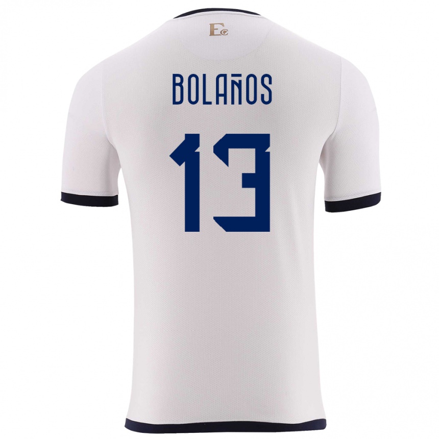 キッズフットボールエクアドルネイリー・ボラノス#13白アウェイシャツ24-26ジャージーユニフォーム