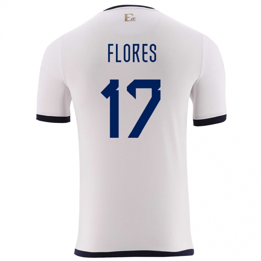 キッズフットボールエクアドルカレン・フローレス#17白アウェイシャツ24-26ジャージーユニフォーム