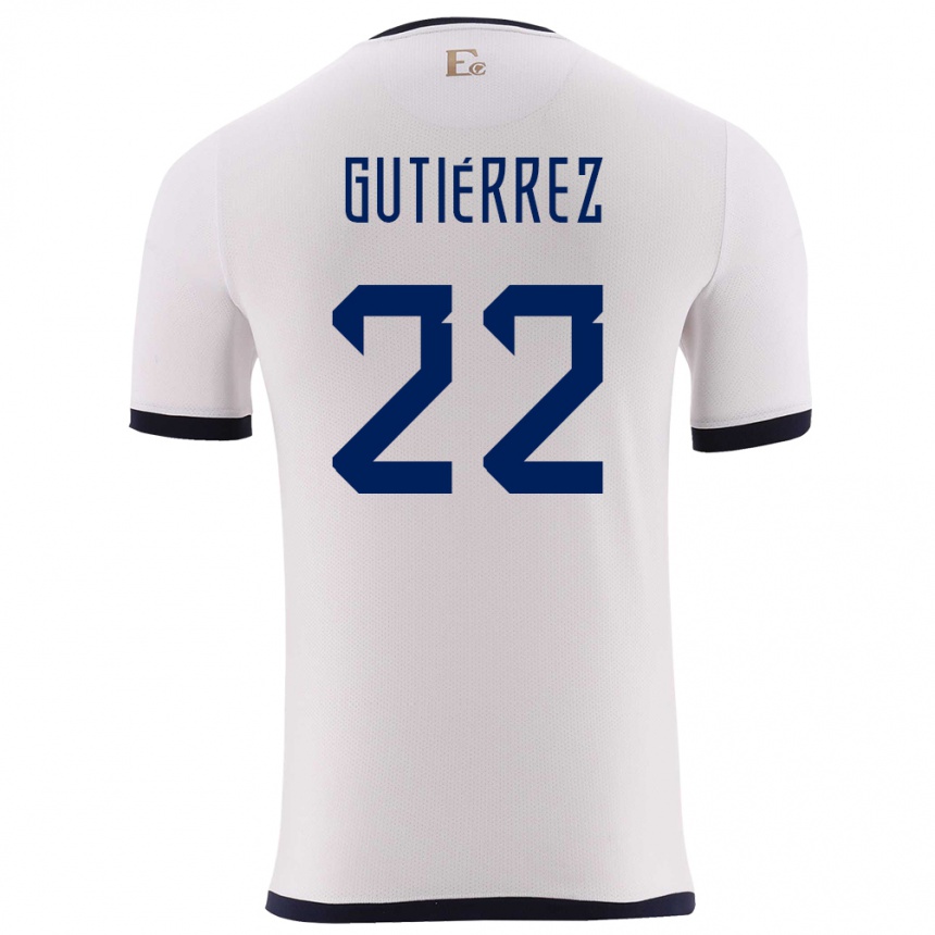 キッズフットボールエクアドルメラニー・グティエレス#22白アウェイシャツ24-26ジャージーユニフォーム