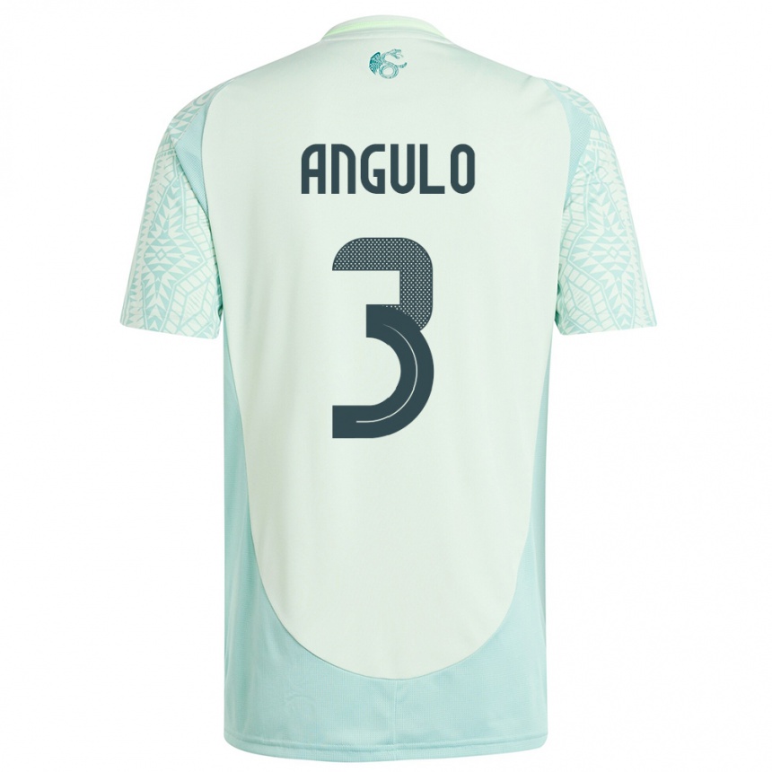 キッズフットボールメキシコヘスス・アルベルト・アングロ#3リネングリーンアウェイシャツ24-26ジャージーユニフォーム