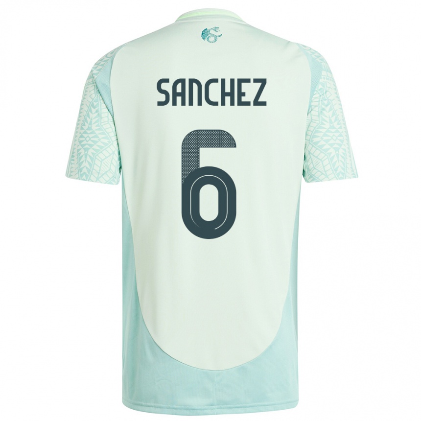 キッズフットボールメキシコエリック・サンチェス#6リネングリーンアウェイシャツ24-26ジャージーユニフォーム