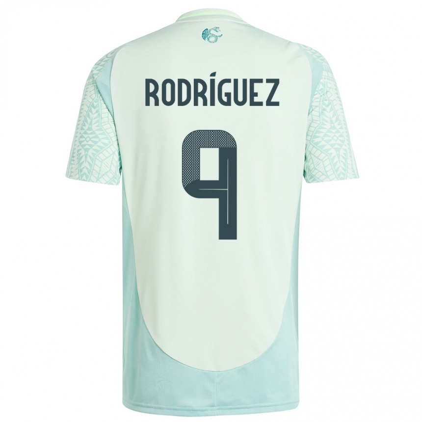 キッズフットボールメキシコカルロス・ロドリゲス#9リネングリーンアウェイシャツ24-26ジャージーユニフォーム
