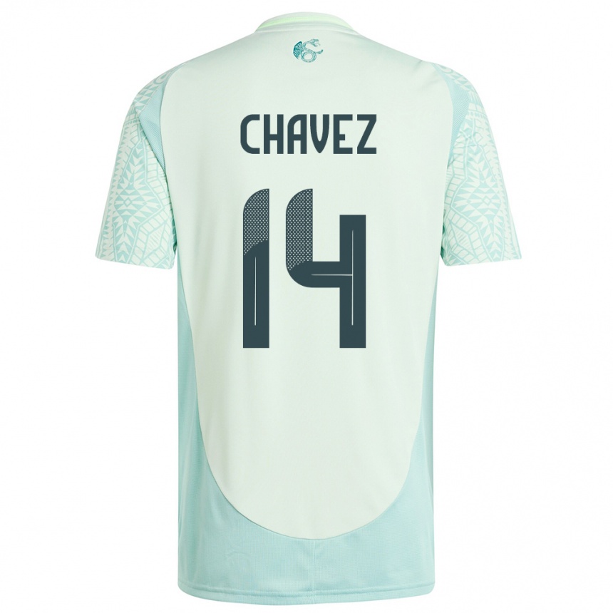 キッズフットボールメキシコルイス・チャベス#14リネングリーンアウェイシャツ24-26ジャージーユニフォーム