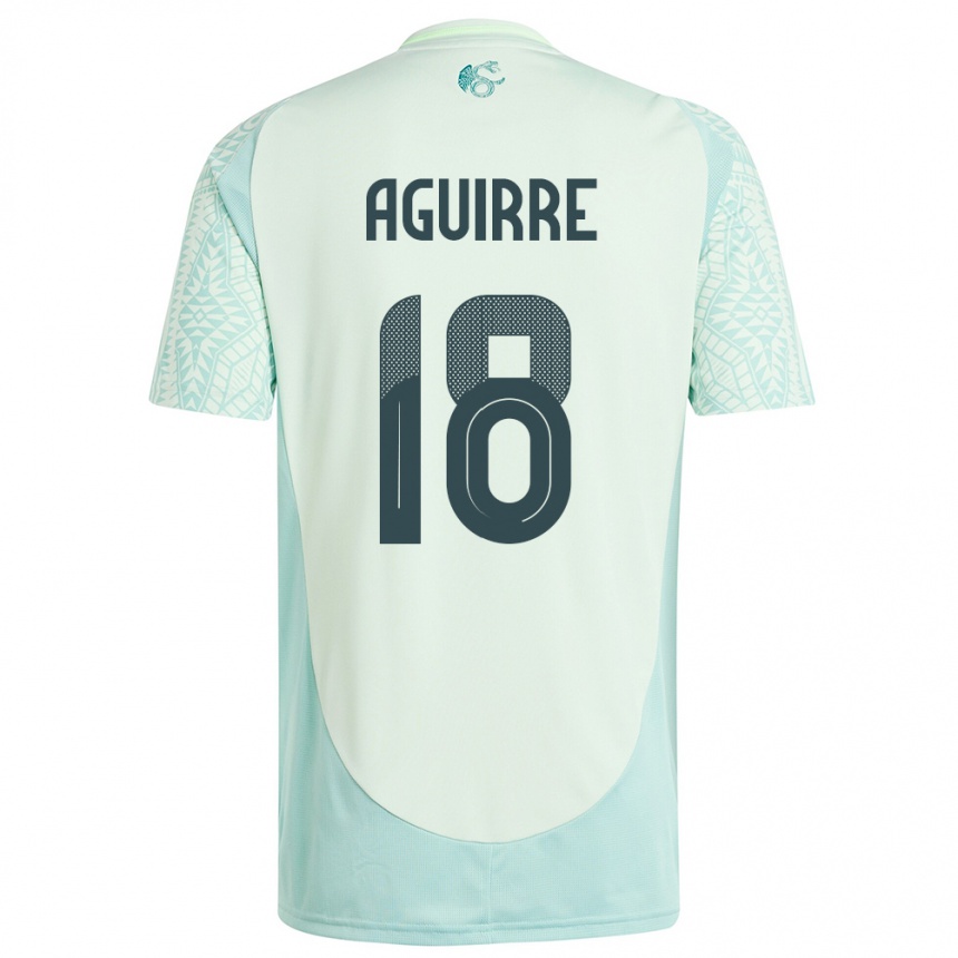 キッズフットボールメキシコエドゥアルド・アギーレ#18リネングリーンアウェイシャツ24-26ジャージーユニフォーム