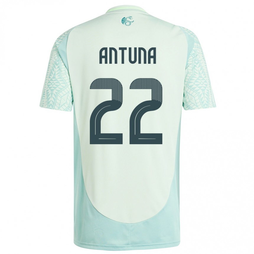 キッズフットボールメキシコウリエル・アントゥナ#22リネングリーンアウェイシャツ24-26ジャージーユニフォーム